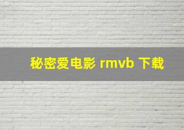 秘密爱电影 rmvb 下载